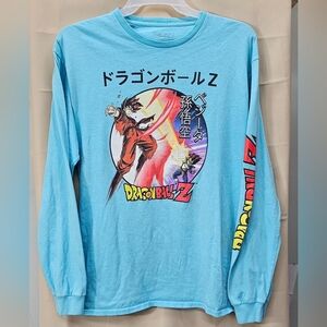 Dragon Ball Z Goku & Vegeta Long Sleeve Graphic T-Shirt Light Blue Men's Large